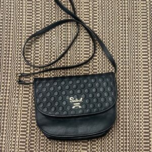 Bauhaus Salad AW 1929  Black Leather Crossbody Bag NWOT